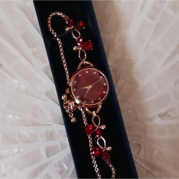 Women's Red Stones Adjustable Watch - Picture 4 of 15
